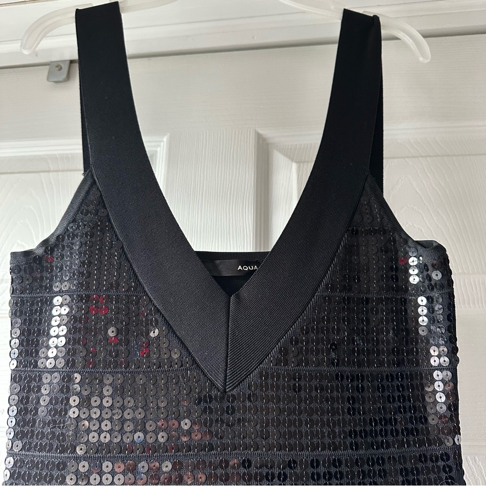 Aqua Y2K Black Sequin Mini Dress - Picture 3 of 9
